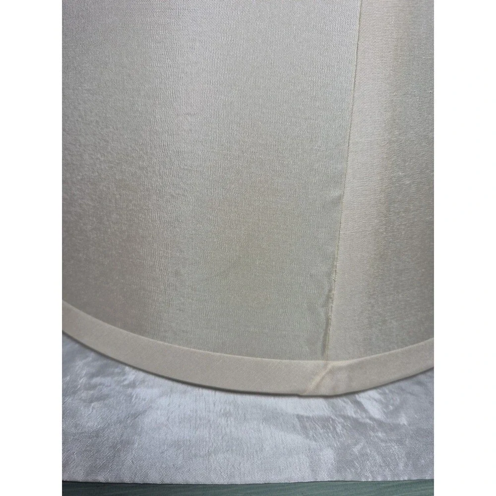 Vintage Restoration Hardware Ivory Silk Drum Roll With Slant Shade 8 1/2